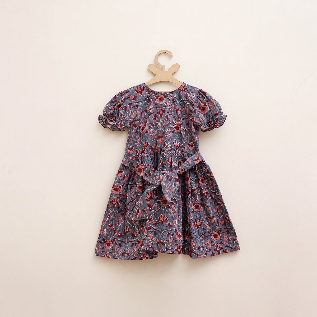 Pure Cotton Girls Frock Dress in Sanganeri Floral Prints (3-4 Years) 11