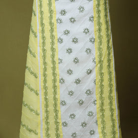Yellow - 3pc hand embroidery cotton lucknow chikankari