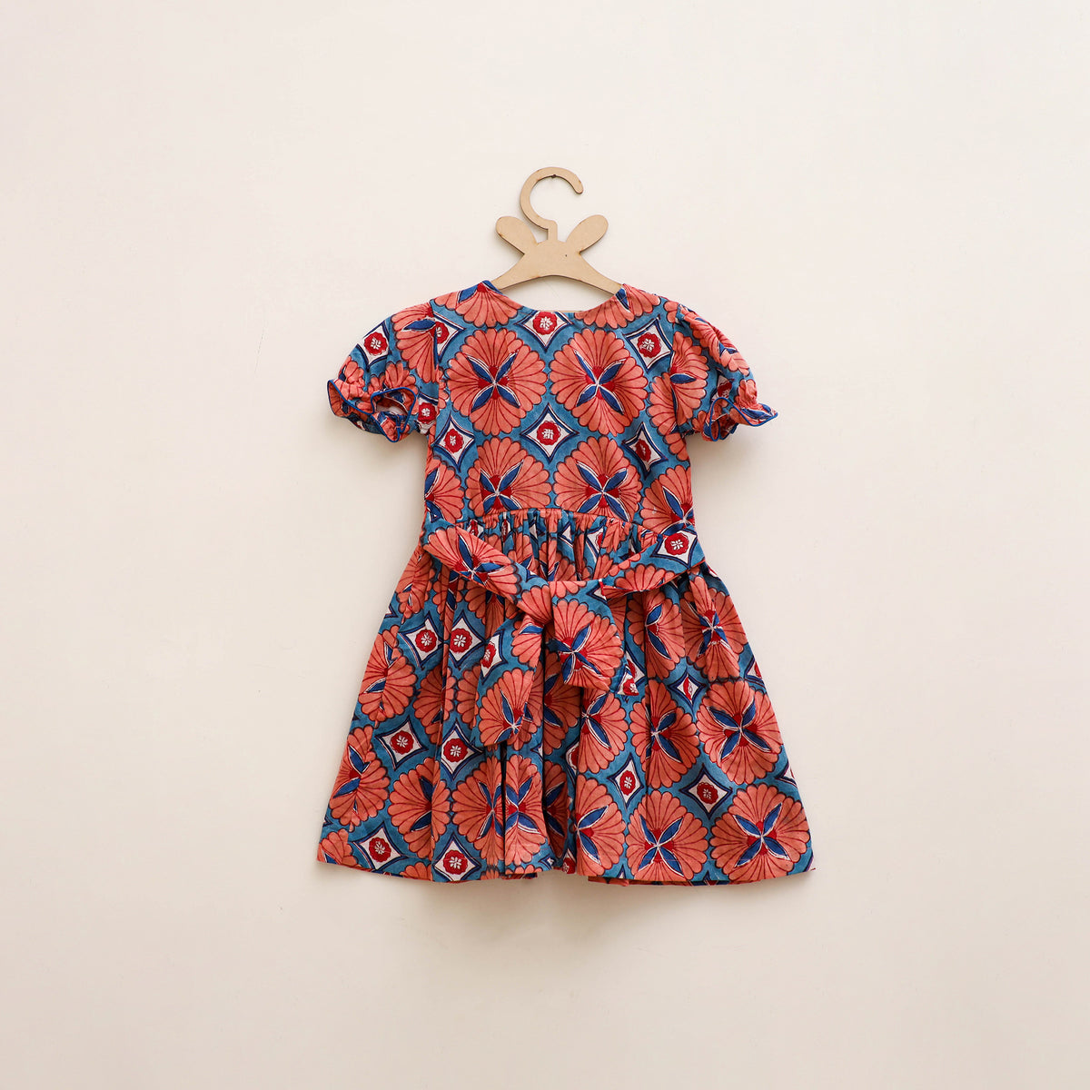 Pure Cotton Girls Frock Dress in Sanganeri Floral Prints (3-4 Years) 12