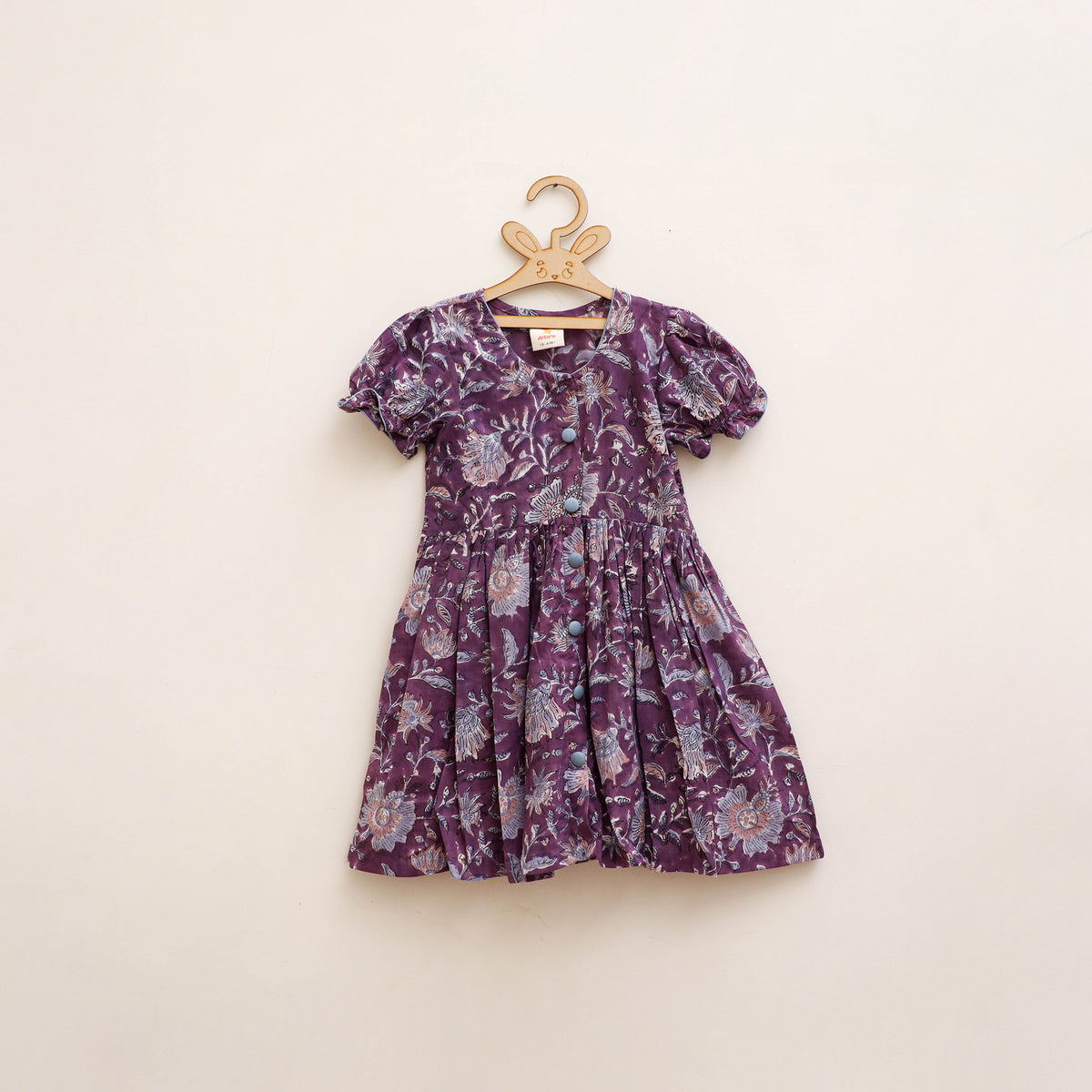 Pure Cotton Girls Frock Dress in Sanganeri Floral Prints (3-4 Years) 14