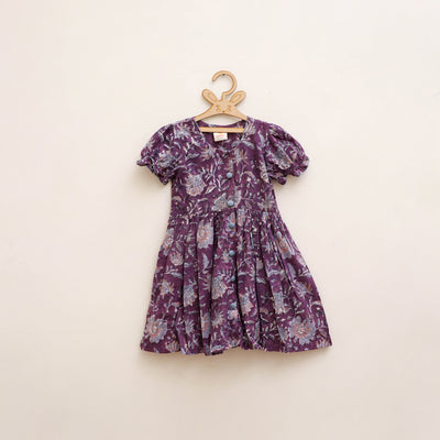 Pure Cotton Girls Frock Dress in Sanganeri Floral Prints (3-4 Years) 14