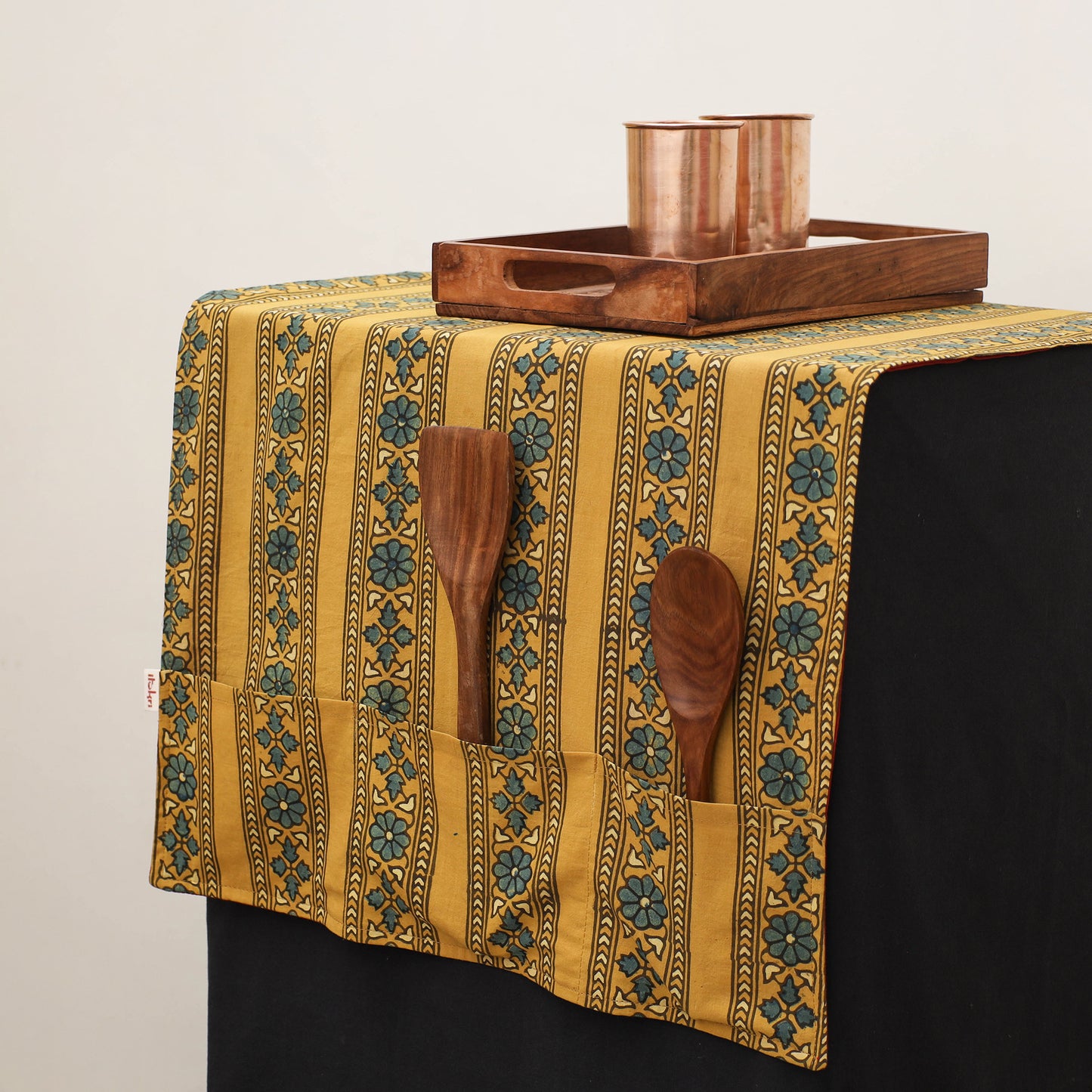 Handmade Fridge Top Cover with Multiple Pockets 33