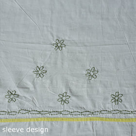 Yellow - 3pc hand embroidery cotton lucknow chikankari