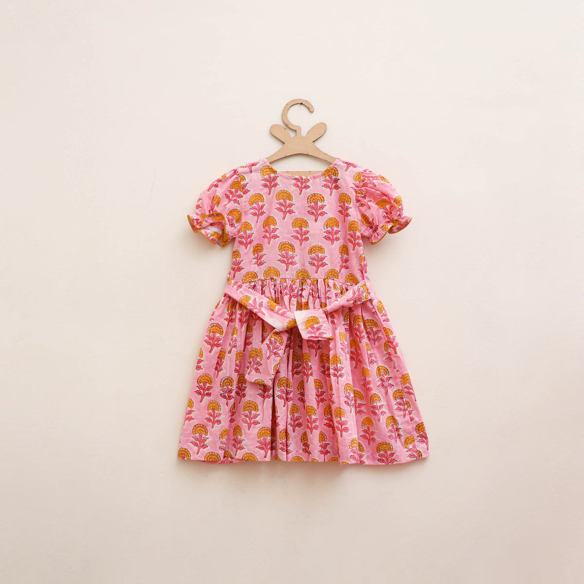 Pure Cotton Girls Frock Dress in Sanganeri Floral Prints (3-4 Years) 15