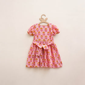 Pure Cotton Girls Frock Dress in Sanganeri Floral Prints (3-4 Years) 15