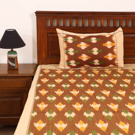 Pochampally Ikat Weave Cotton Double Bedsheet Set (108 x 90 in) 31
