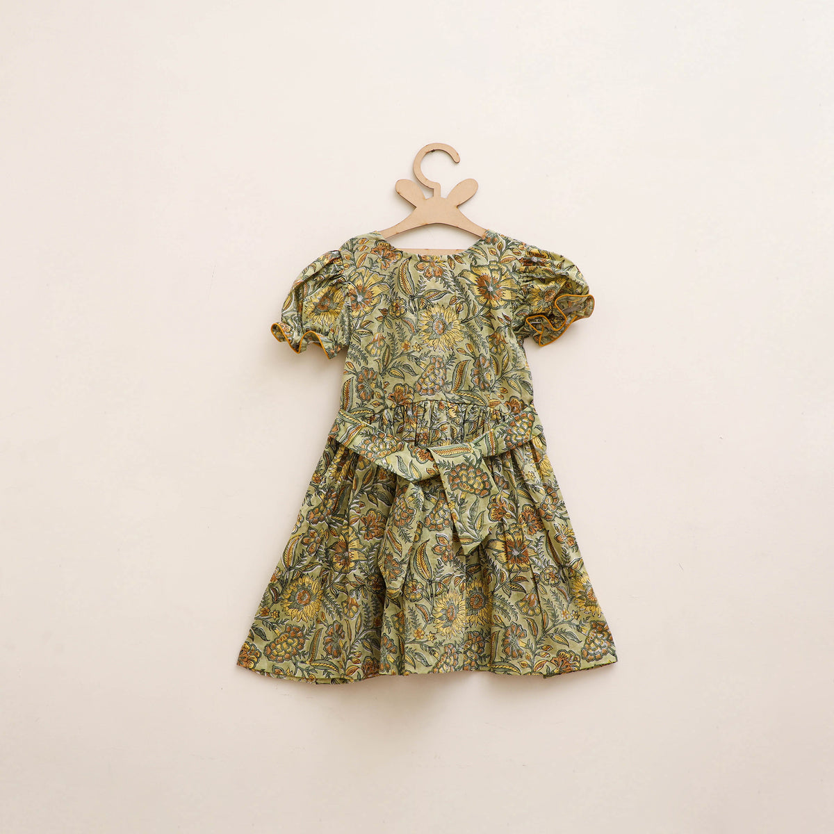 Pure Cotton Girls Frock Dress in Sanganeri Floral Prints (3-4 Years) 16
