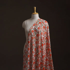 Red - Sanganeri Hand Block Print Modal Silk Fabric 20