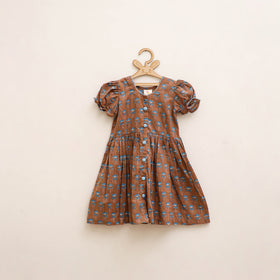 Pure Cotton Girls Frock Dress in Sanganeri Floral Prints (3-4 Years) 18