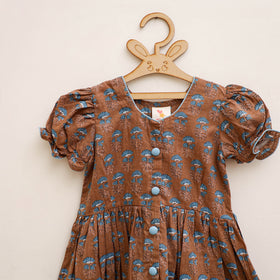 Pure Cotton Girls Frock Dress in Sanganeri Floral Prints (3-4 Years) 18