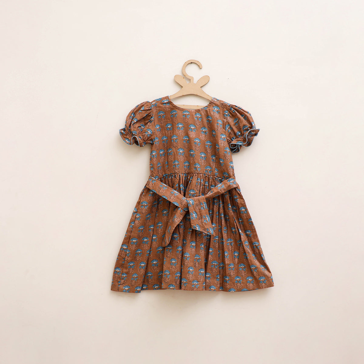 Pure Cotton Girls Frock Dress in Sanganeri Floral Prints (3-4 Years) 18
