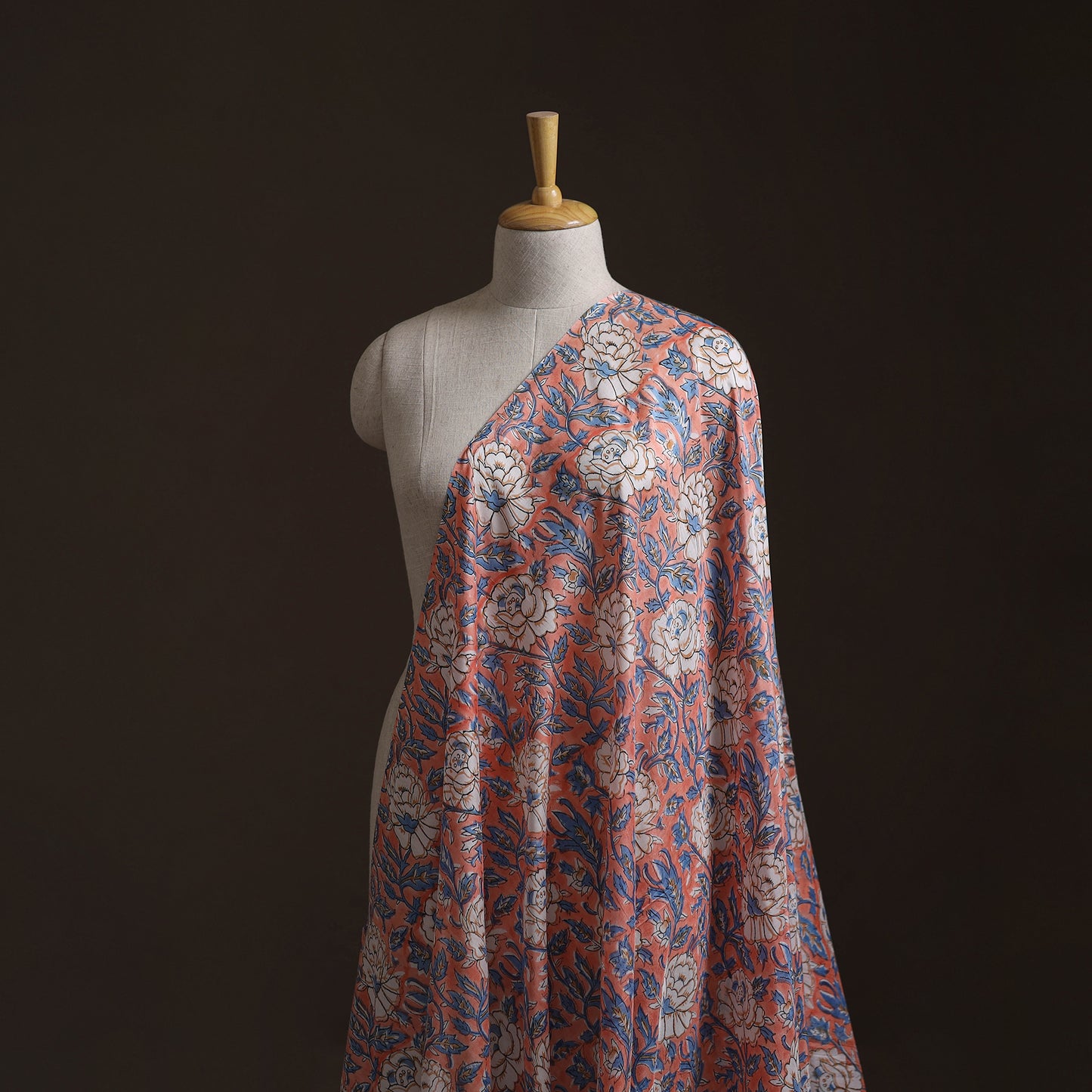 Sanganeri Hand Block Print Modal Silk Fabric 16