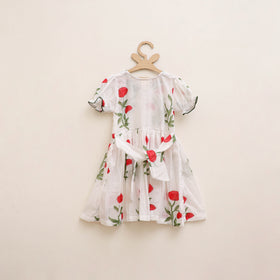 Pure Cotton Girls Frock Dress in Sanganeri Floral Prints (3-4 Years) 19
