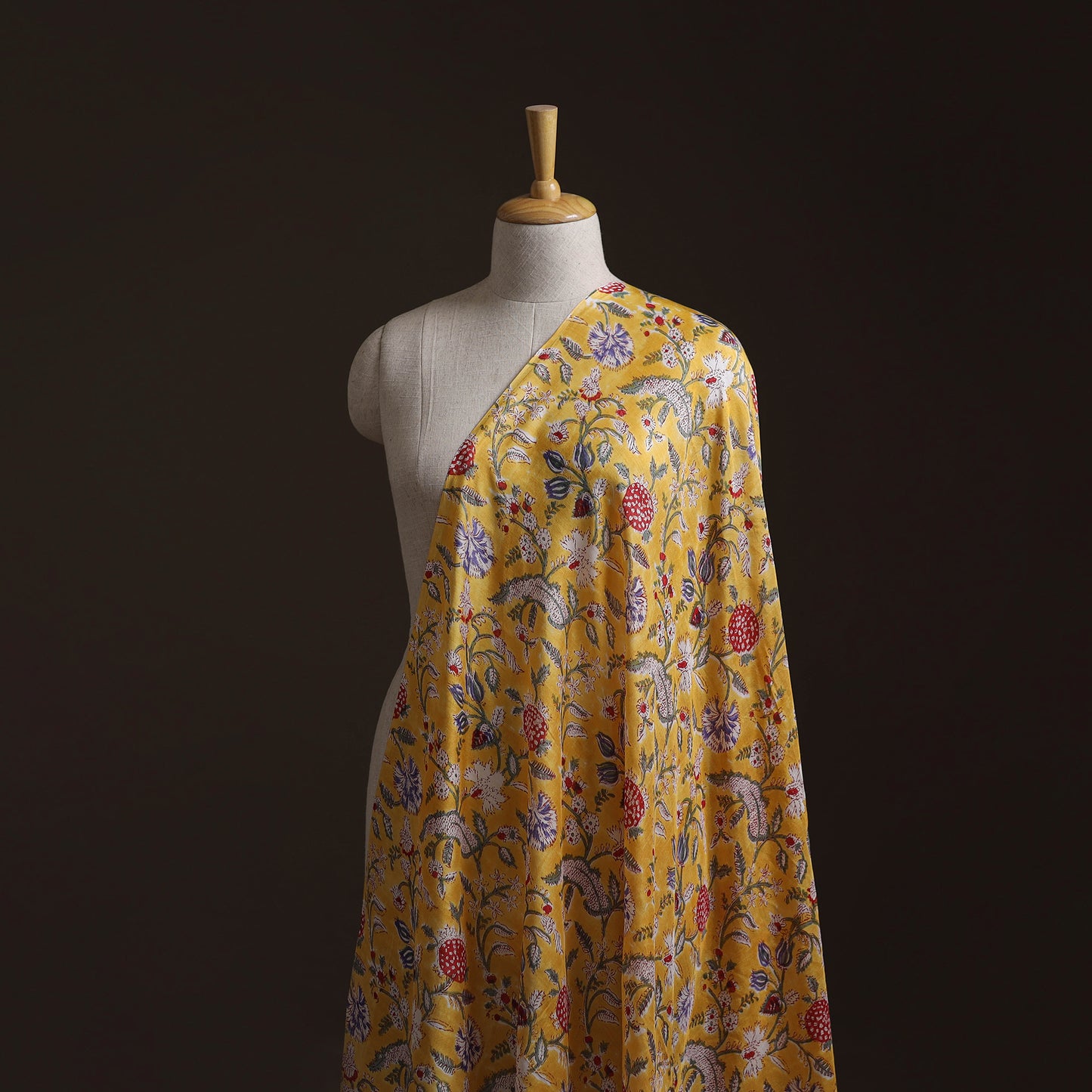 Sanganeri Hand Block Print Modal Silk Fabric 15