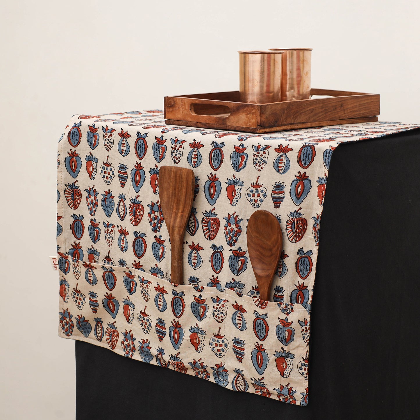 Handmade Fridge Top Cover with Multiple Pockets 44