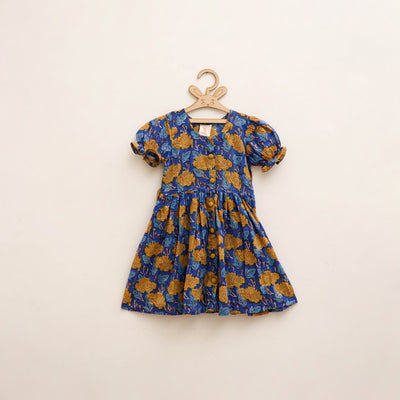 Pure Cotton Girls Frock Dress in Sanganeri Floral Prints (3-4 Years) 20