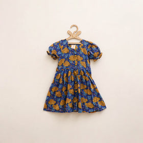 Pure Cotton Girls Frock Dress in Sanganeri Floral Prints (3-4 Years) 20