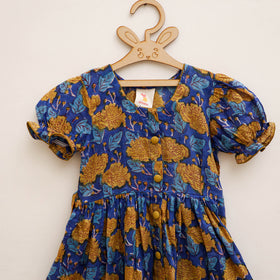 Pure Cotton Girls Frock Dress in Sanganeri Floral Prints (3-4 Years) 20