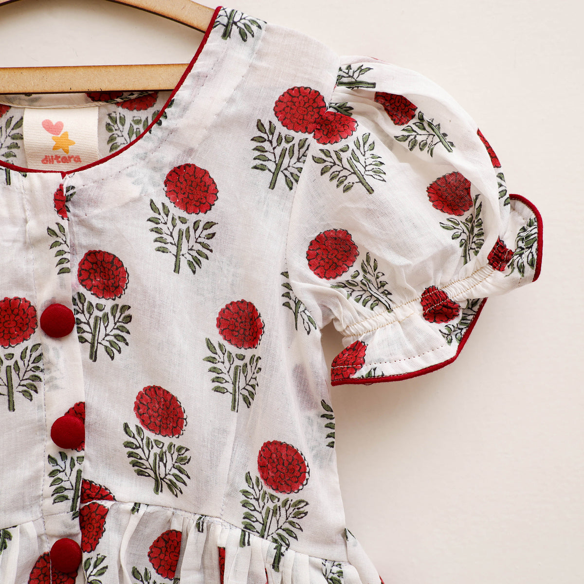 Pure Cotton Girls Frock Dress in Sanganeri Floral Prints (3-4 Years) 21