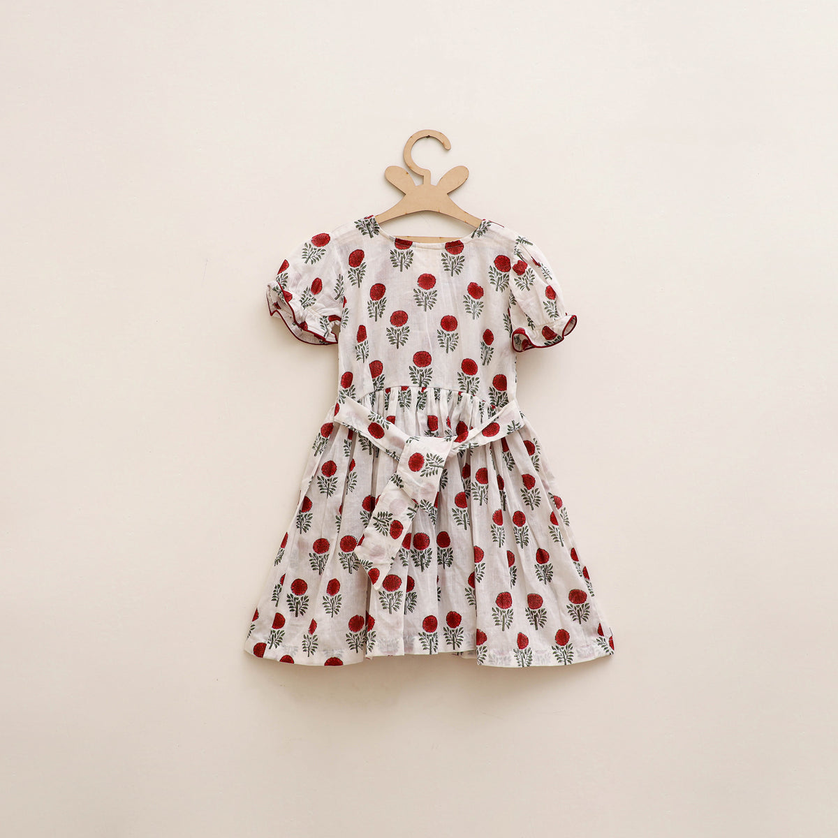 Pure Cotton Girls Frock Dress in Sanganeri Floral Prints (3-4 Years) 21