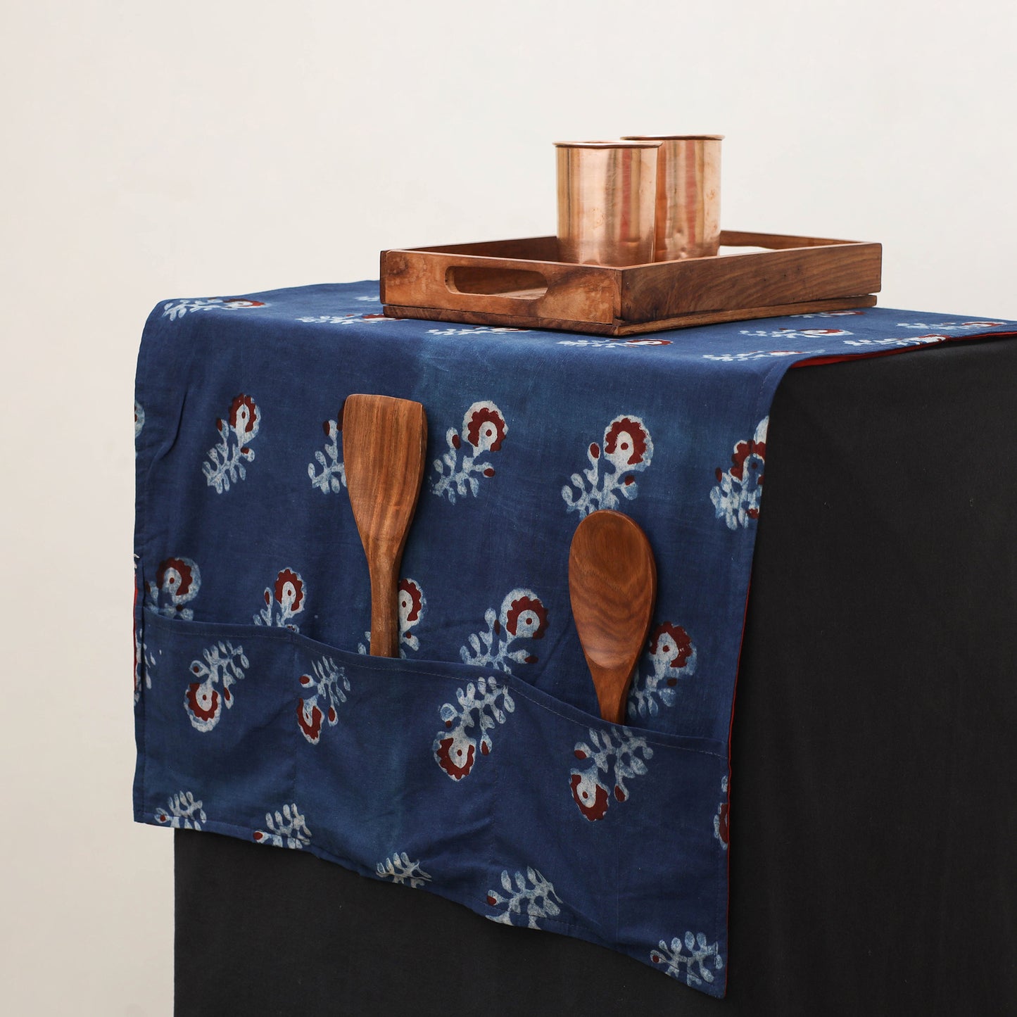 Handmade Fridge Top Cover with Multiple Pockets 48