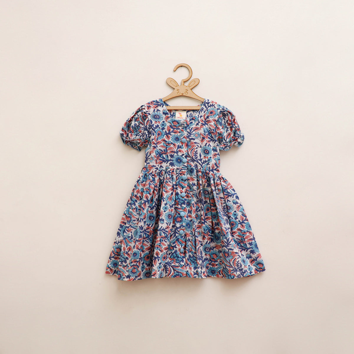 Pure Cotton Girls Frock Dress in Sanganeri Floral Prints (3-4 Years) 22