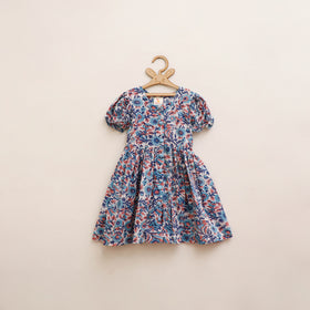 Pure Cotton Girls Frock Dress in Sanganeri Floral Prints (3-4 Years) 22