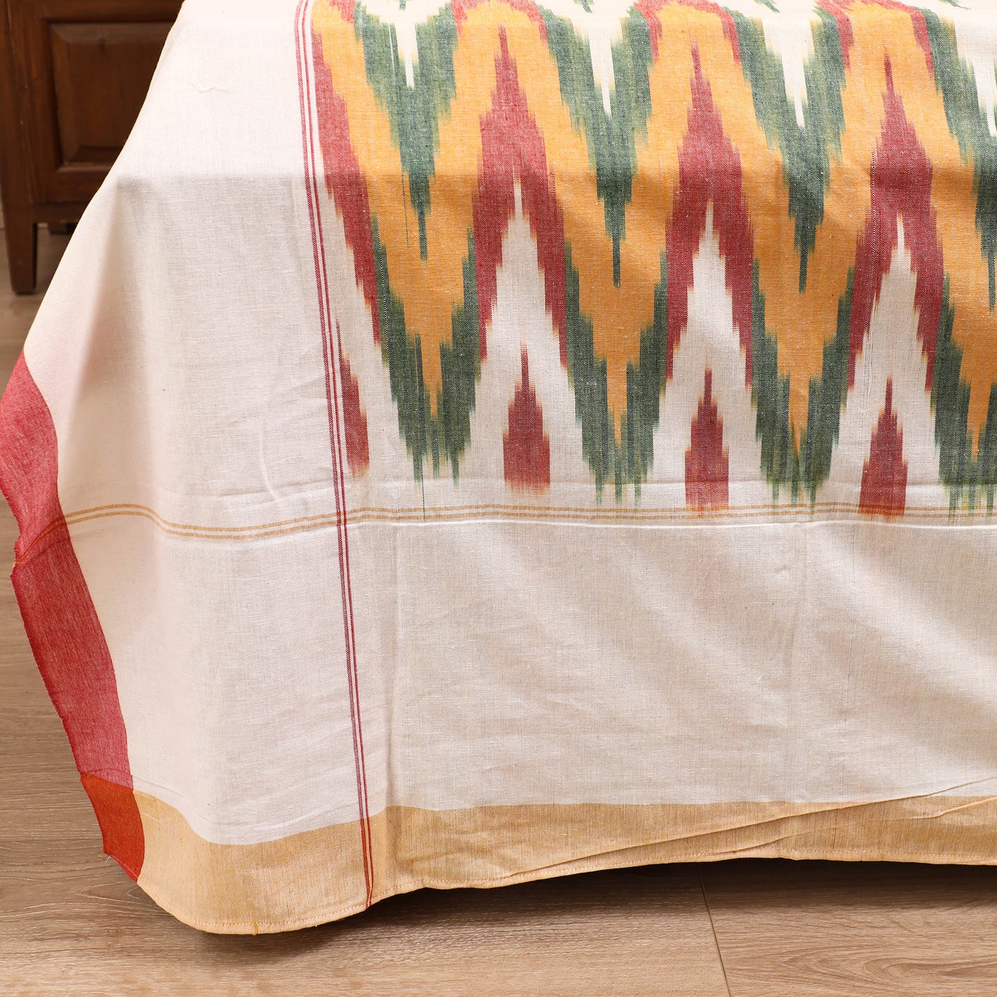 Pochampally Ikat Weave Cotton Double Bedsheet Set (108 x 90 in) 36