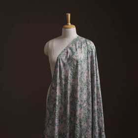 Green - Sanganeri Hand Block Print Modal Silk Fabric 04