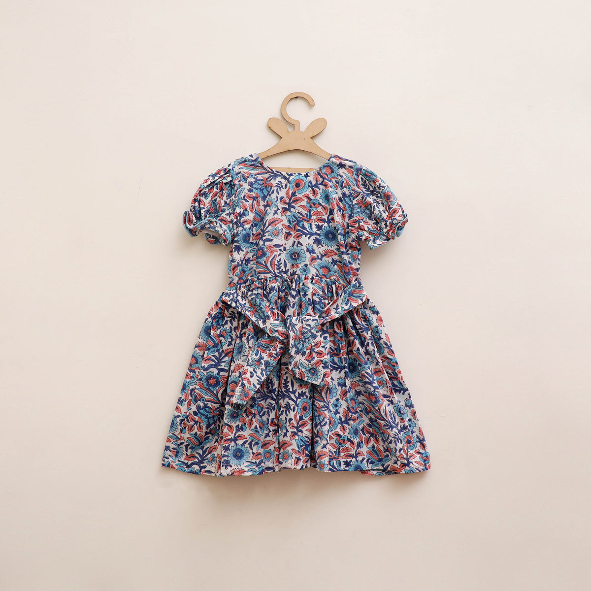 Pure Cotton Girls Frock Dress in Sanganeri Floral Prints (3-4 Years) 22