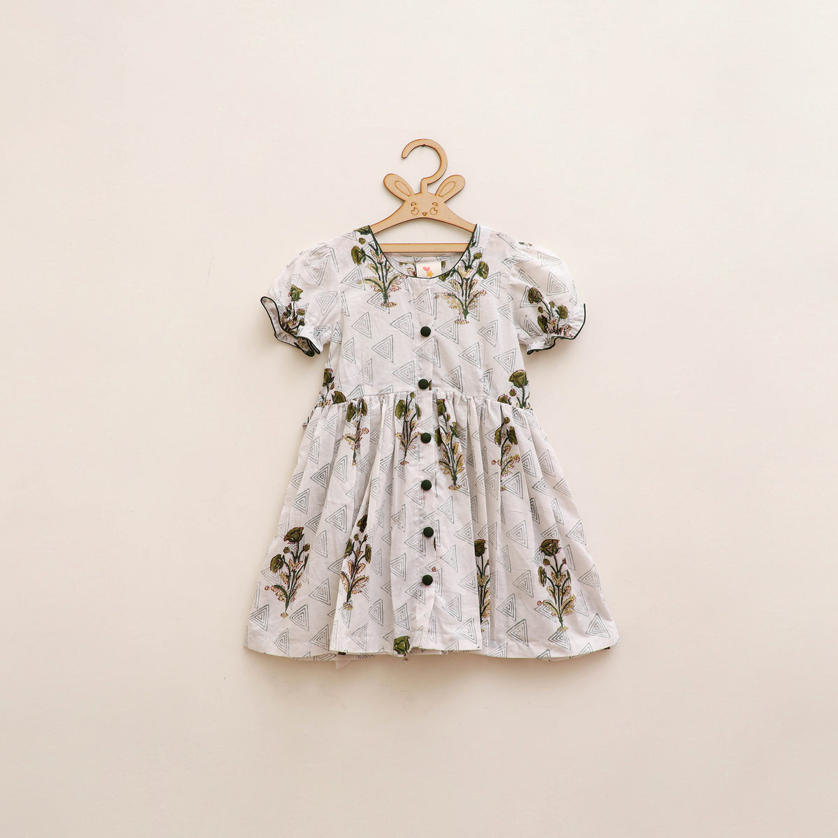 Pure Cotton Girls Frock Dress in Sanganeri Floral Prints (3-4 Years) 23