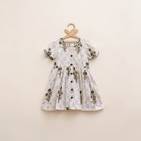 Pure Cotton Girls Frock Dress in Sanganeri Floral Prints (3-4 Years) 23