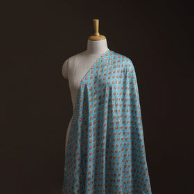 Blue - Sanganeri Hand Block Print Modal Silk Fabric 05