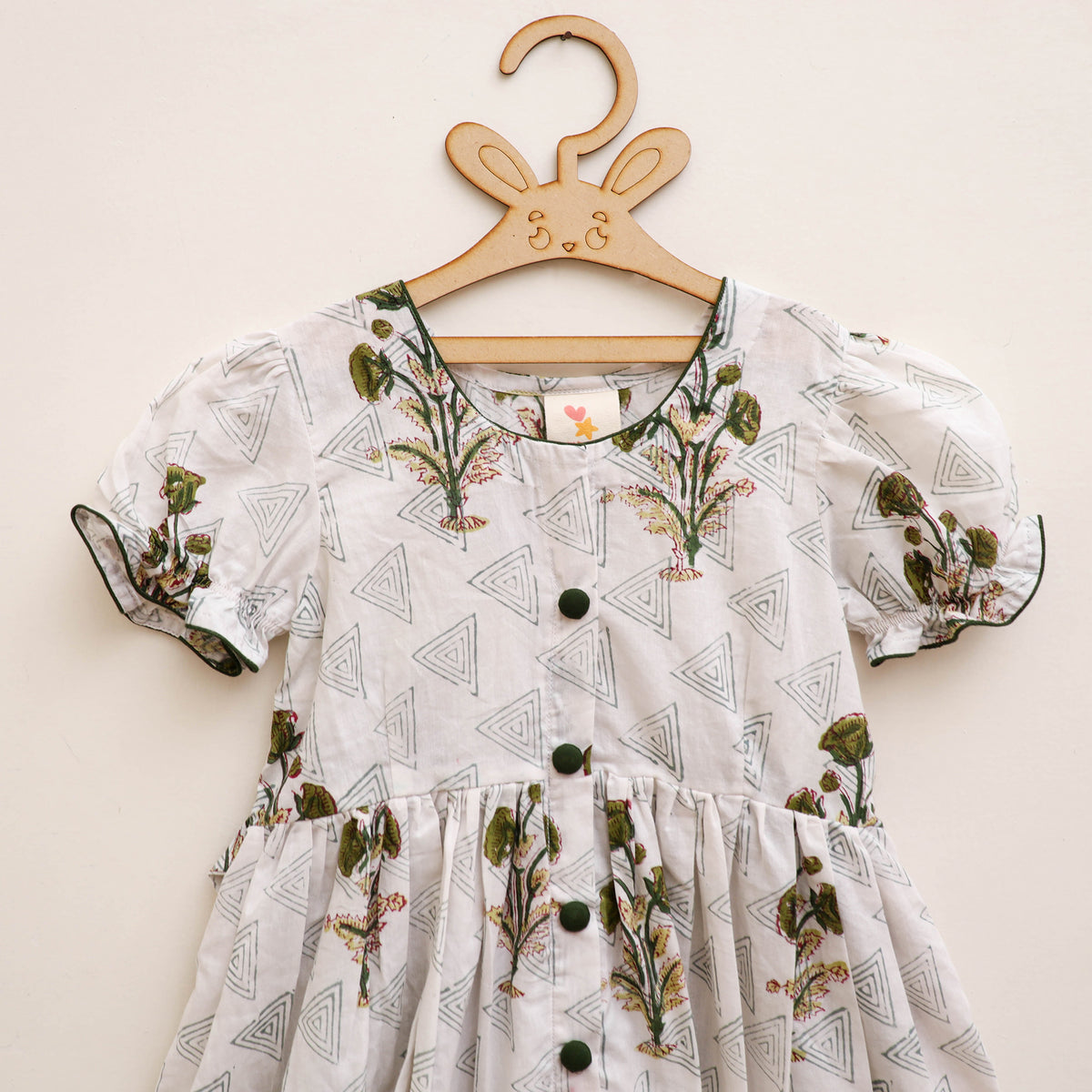Pure Cotton Girls Frock Dress in Sanganeri Floral Prints (3-4 Years) 23