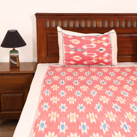 Pochampally Ikat Weave Cotton Double Bedsheet Set (108 x 90 in) 37