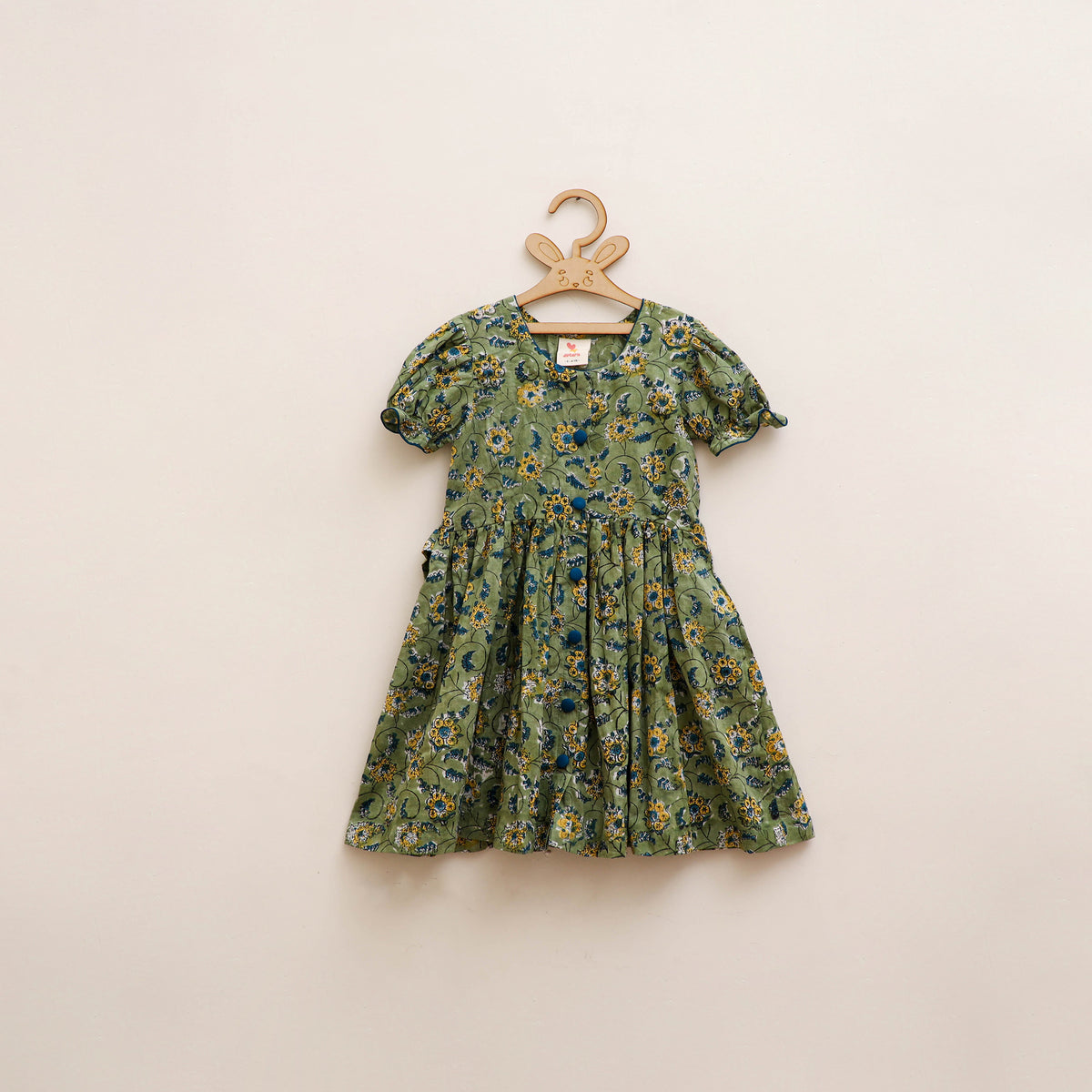 Pure Cotton Girls Frock Dress in Sanganeri Floral Prints (3-4 Years) 24