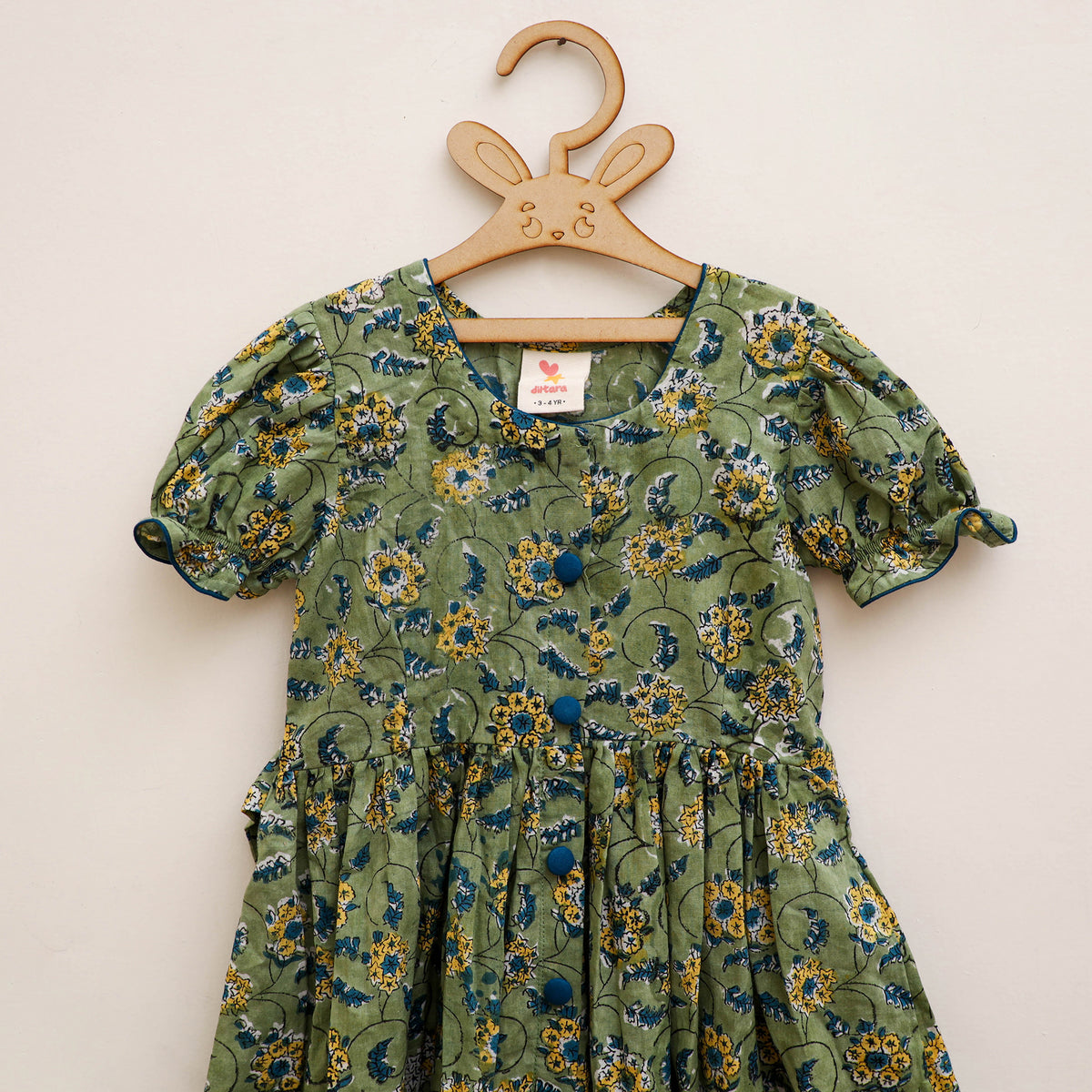 Pure Cotton Girls Frock Dress in Sanganeri Floral Prints (3-4 Years) 24