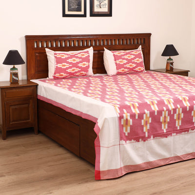 Pochampally Ikat Weave Cotton Double Bedsheet Set (108 x 90 in) 38