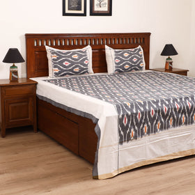Pochampally Ikat Weave Cotton Double Bedsheet Set (108 x 90 in) 39