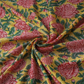 Yellow - Sanganeri Hand Block Print Modal Silk Fabric 02