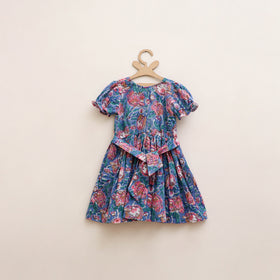 Pure Cotton Girls Frock Dress in Sanganeri Floral Prints (3-4 Years) 25