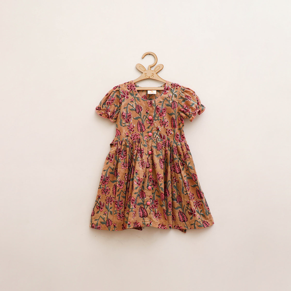 Pure Cotton Girls Frock Dress in Sanganeri Floral Prints (3-4 Years) 26