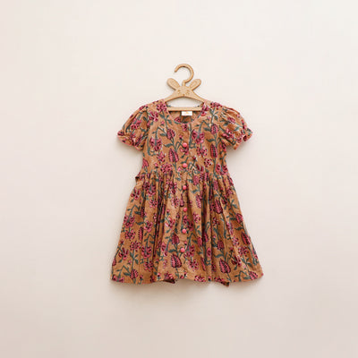Pure Cotton Girls Frock Dress in Sanganeri Floral Prints (3-4 Years) 26