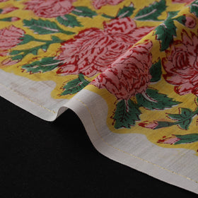 Yellow - Sanganeri Hand Block Print Modal Silk Fabric 02