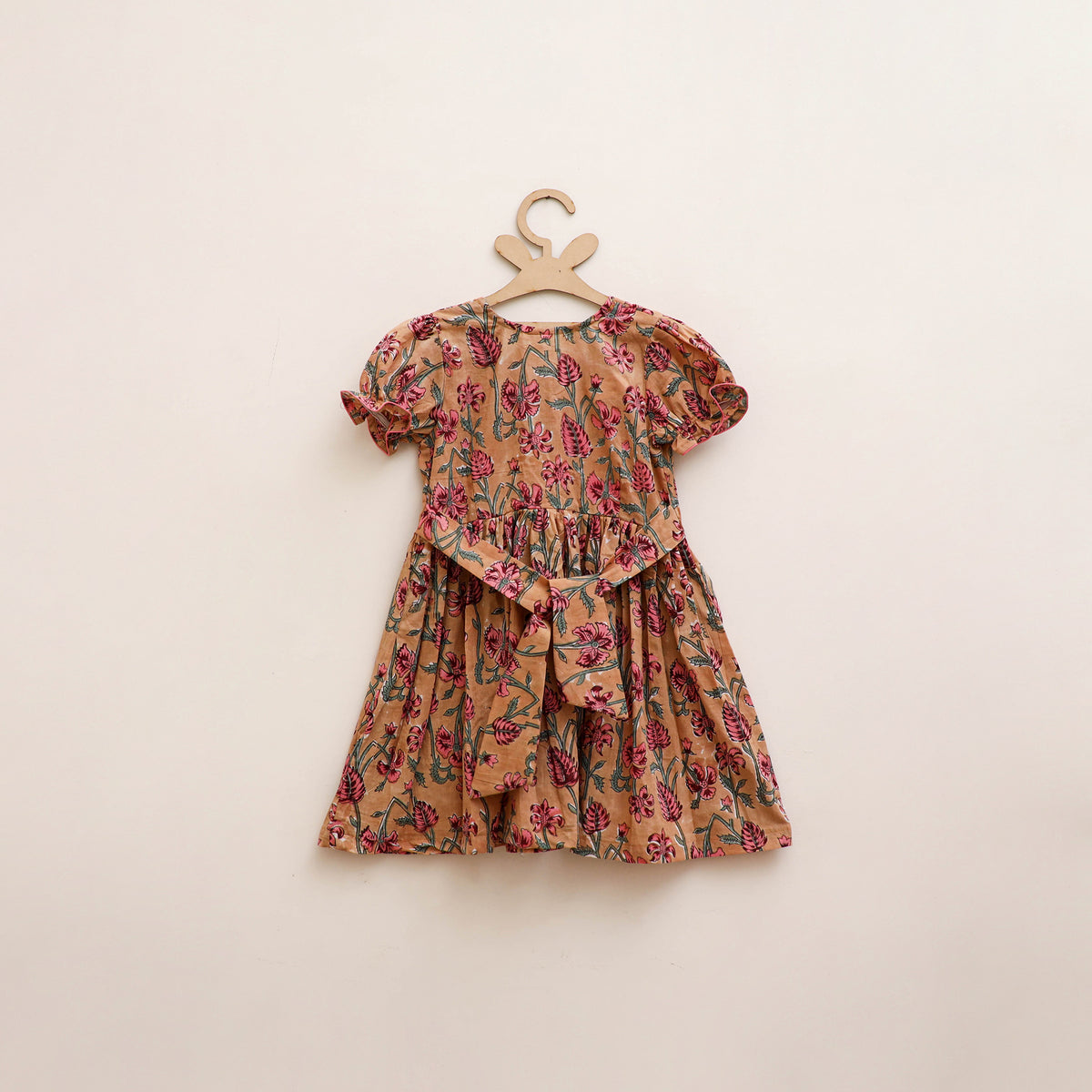 Pure Cotton Girls Frock Dress in Sanganeri Floral Prints (3-4 Years) 26