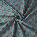 Blue - Sanganeri Hand Block Print Modal Silk Fabric 05