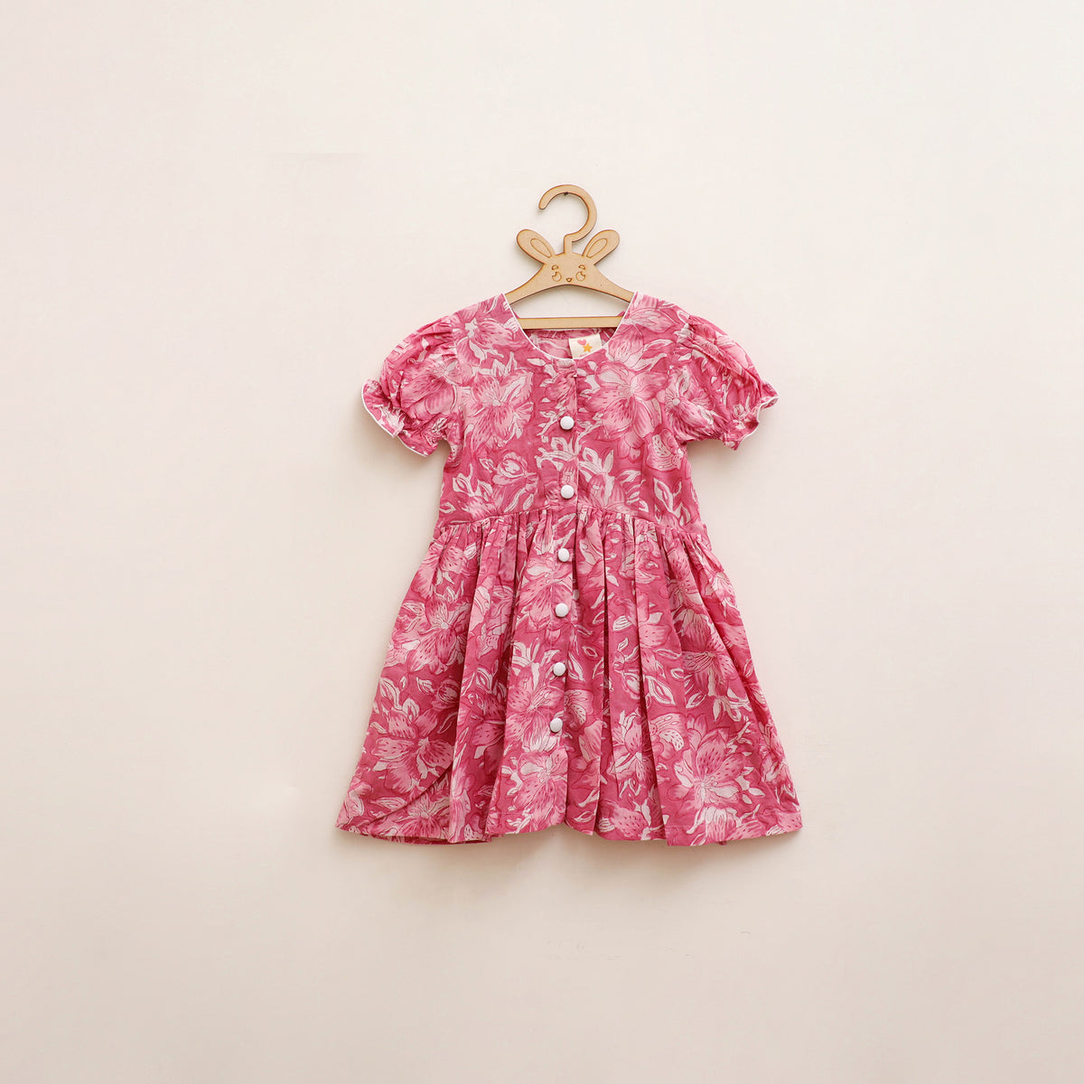 Pure Cotton Girls Frock Dress in Sanganeri Floral Prints (3-4 Years) 27