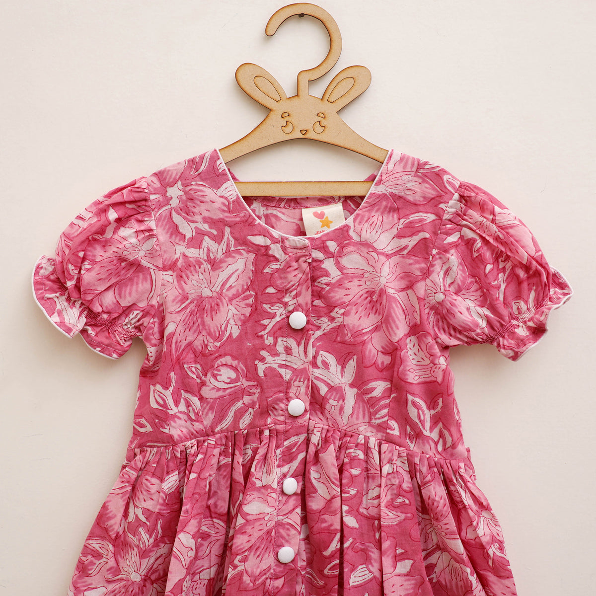Pure Cotton Girls Frock Dress in Sanganeri Floral Prints (3-4 Years) 27
