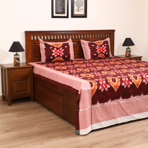 Pochampally Ikat Weave Cotton Double Bedsheet Set (108 x 90 in) 41