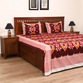 Pochampally Ikat Weave Cotton Double Bedsheet Set (108 x 90 in) 41